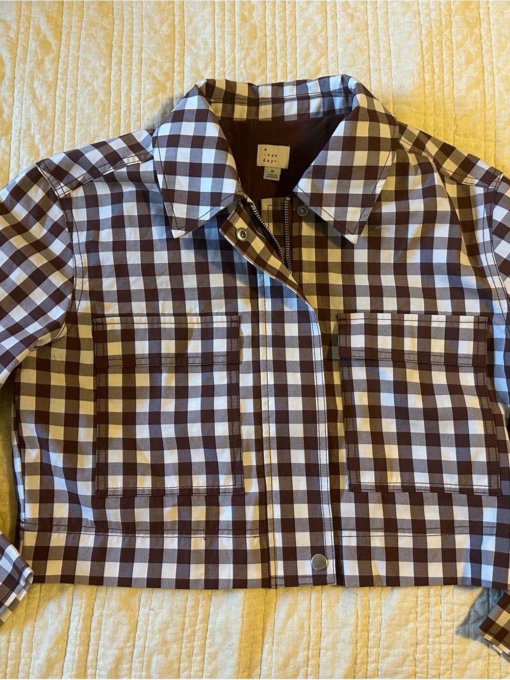 A new Day brown Checkered Jacket in Brown and Cream Medium - Picture 5 of 10